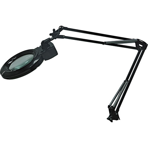 Lorell Magnifier Lamp, LED, 9.4-Watt, 3-1/2"Wx3-1/2"Lx35"H, Black