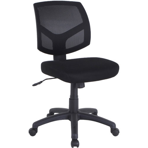 Lorell Mesh Back Task Chair, Fabric Seat, Mesh Back, 5-star Base, Black, 25.1" x 17.4" Depth x 38.8" Height, 1 Each