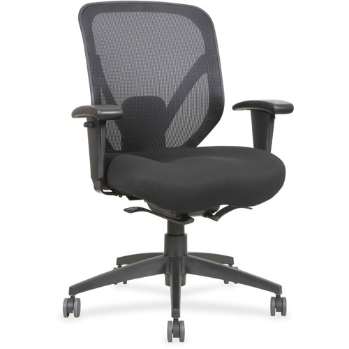 Lorell Mid Back Chair, 28-1/8" x 22-7/8" x 41-3/4", Black