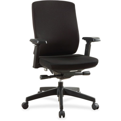 Lorell Mid-back Chair, Molded Foam Seat, 27-1/2" x 26-1/2" x 43", Black