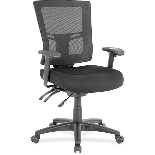 Lorell Midback Mesh Chair, 25-3/8" x 25-3/8" x 40", Black