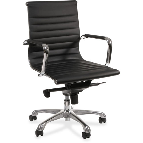 Lorell Modern Mid Back Chair, 25" x 26" x 38", Black