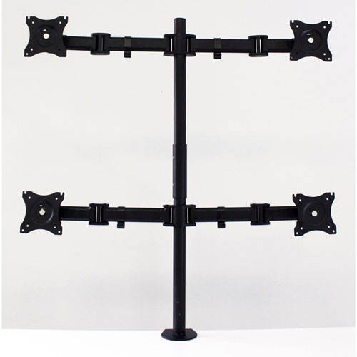 Lorell Mounting Arm for Monitor, Black, 4 Display(s) Supported27" Screen Support, 68 lb Load Capacity