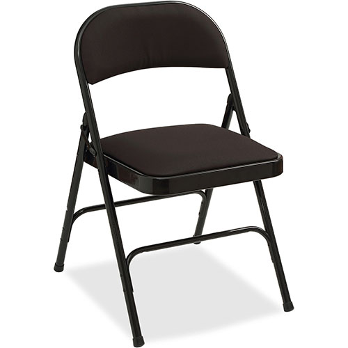 Lorell Padded Seat Folding Chairs,400 lb. Cap, 29-1/2" x 2" x 23-1/3", 4/CT, Black