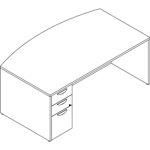 Lorell Prominence 2.0 Gray Elm Laminate Desk Unit - 72" x 42" x 29" , 1" Top, 0.1" Edge - 3 x File Drawer