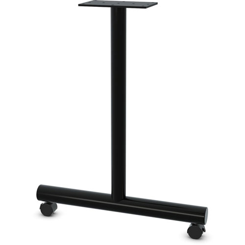 Lorell Relevance Tabletop Wheeled T-Leg Base - 27.8" , Caster - Material: Tubular Steel - Finish: Black