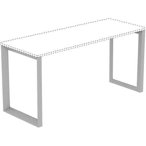 Lorell Side Leg, Desk-height for 23-5/8"D Desktop, 23-1/4" x 28-1/2", Silver