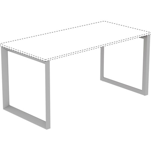 Lorell Side Leg, Desk-height for 29-1/2"D Desktop, 29-1/8" x 28-1/2", Silver