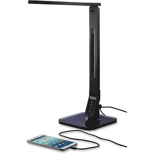 Lorell Smart Desk LED Lamp, USB, Black