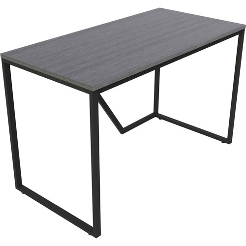 Lorell SOHO Modern Writing Desk, 48" x 24" x 30", Material: Steel Frame, Laminate Top, Wood Top, Finish: Gray Top, Black
