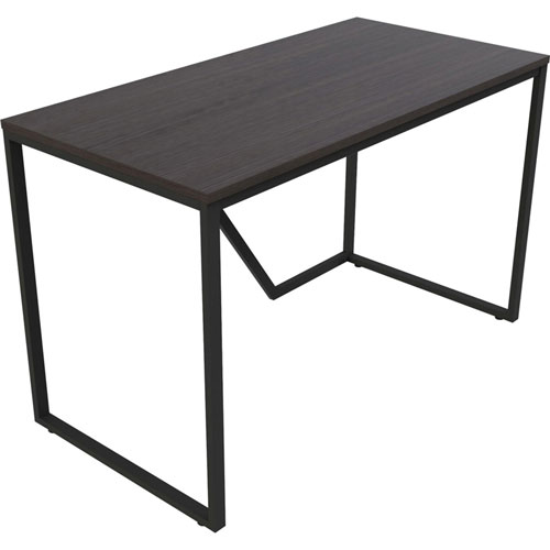 Lorell SOHO Modern Writing Desk, 48" x 24" x 30", Material: Steel Frame, Laminate Top, Wood Top, Finish: Mocha Top, Black