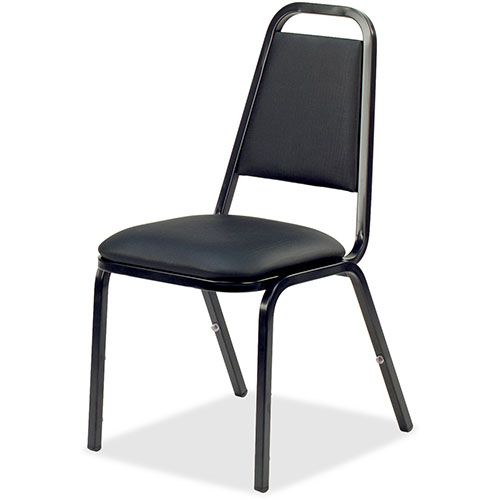 Lorell Stacking Chair, 18"x22"x34-1/2", Black/Black Frame