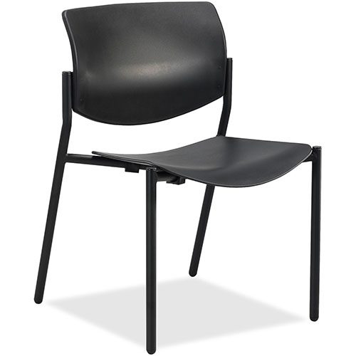 Lorell Stacking Chairs, No Arms, 21-1/2" x 25" x 33", 2/CT, Black