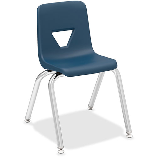 Lorell Stacking Student Chair, 14-3/4" x 16-1/2" x 25", Navy