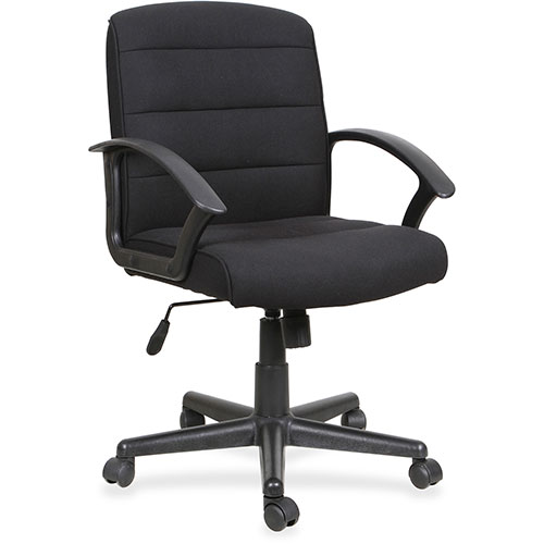 Lorell Task Chair, Fabric, Slope Arms, 26-3/4" x 25-3/4" x 39", Black
