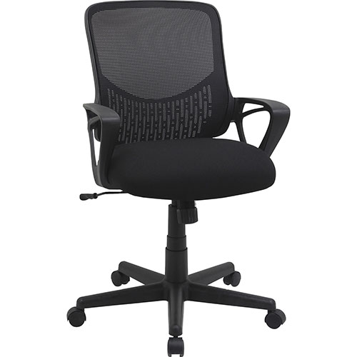 Lorell Task Chair, Mesh Back, 25" x 25-7/8" x 39-1/2", Black