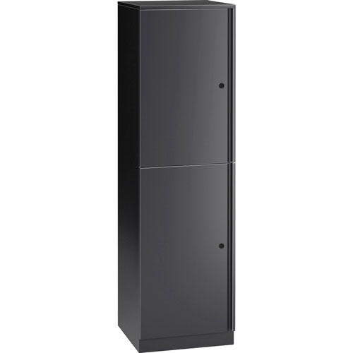 Lorell Trace 18x18" Double Locker, Key Lock, for Shoes, Jacket, Overall Size 65.9" x 18" x 18", Black, Metal
