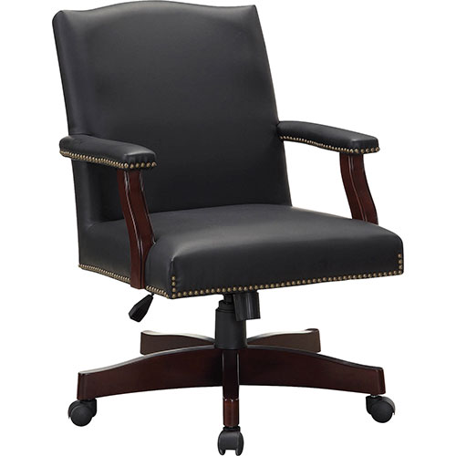 Lorell Traditional Executive Chair, 27-1/4"x32-1/2"x42-3/4", BK