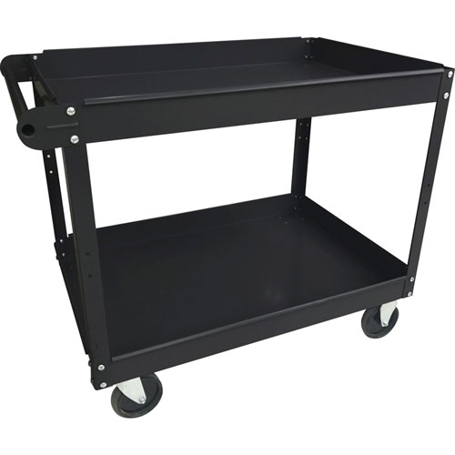 Lorell Utility Cart, 2-Shelf, 16"Wx30"Lx32"H, Black