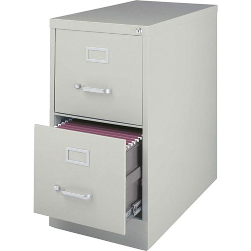 Lorell Vertical File, 22" Deep, Comm, 2-Drawer, 15" x 22", 28", LGY