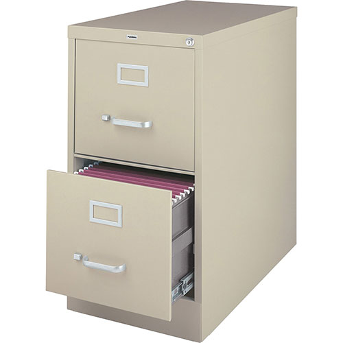 Lorell Vertical File, 2-Drawer, Legal, 18"x26-1/2"x28-3/8", Putty