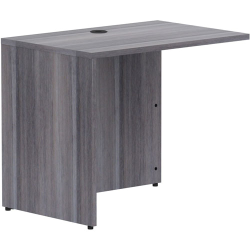 Lorell Weathered Charcoal Laminate Desking, 35" x 24" x 29.5"Return Shell, 1" Top, Material: Polyvinyl Chloride (PVC) Edge, Finish: Weathered Charcoal Laminate
