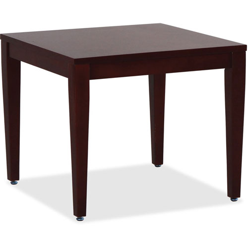 Lorell Wood Corner Table, 23-3/5" x 23-3/5" x 20", Mahogany