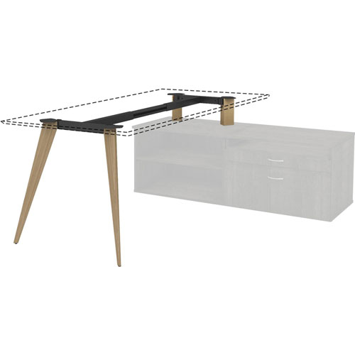Lorell Wood Frame, Adjustable, f/30" L-shape Desk, 60-72"Wx30"D, Natural