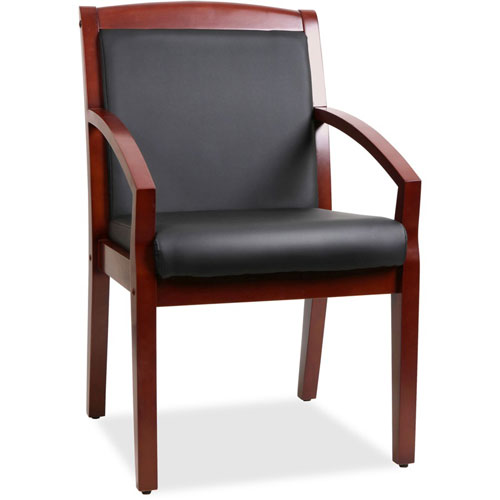 Lorell Wood Guest Chair, 23-1/4" x 24-3/8" x 35.88", Black/Cherry