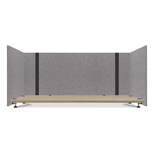 Lumeah Adjustable Desk Screen with Returns, 48 to 78 x 29 x 26.5, Polyester/Nylon, Gray