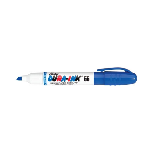 Markal Dura-Ink® 55 Marker, Blue, 1/16 in to 3/16 in, Chisel