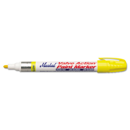 Markal Valve Action Paint Marker 96821, Medium Bullet Tip, Yellow