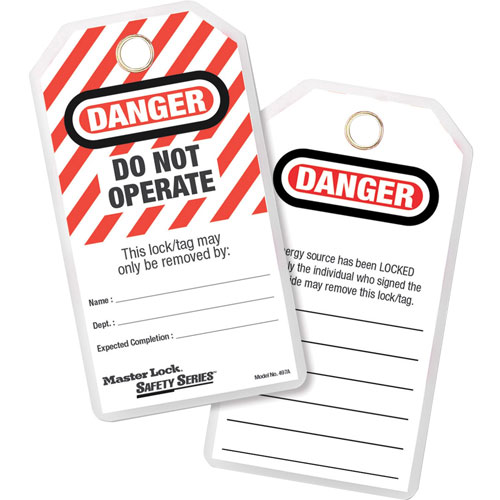 Master Lock Company Lockout Tags, " Danger-Do Not Operate", 3" x 5-3/4"
