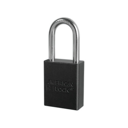 Master Lock Company Solid Aluminum Padlock, 1/4 in dia, 1-1/2 in L x 3/4 in W, Black