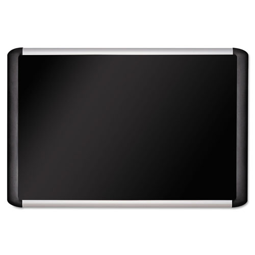 MasterVision™ Black fabric bulletin board, 48 x 96, Silver/Black