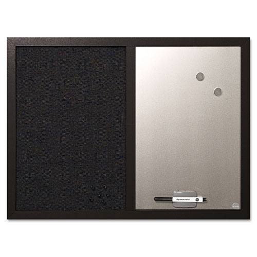 MasterVision™ Combo Bulletin Board, Bulletin/Dry Erase, 24X18, Black Frame