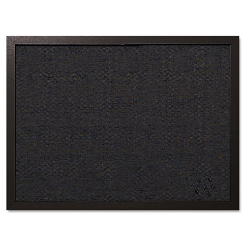 MasterVision™ Designer Fabric Bulletin Board, 24 x 18, Black Fabric/Black Frame