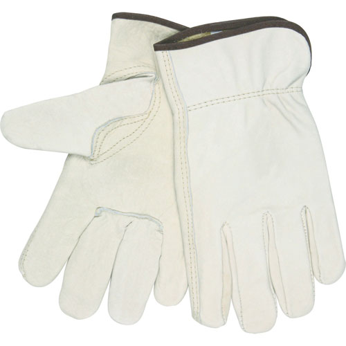 MCR Safety Driver Gloves, Leather, Large, Cream