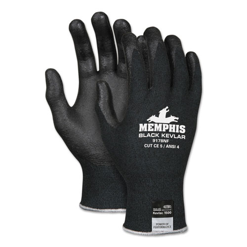 MCR Safety Kevlar Gloves 9178NF, Kevlar/Nitrile Foam, Black, X-Large