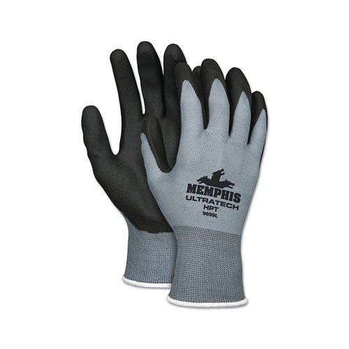 MCR Safety UltraTech HPT Coated Gloves, Large, Black/Gray/White