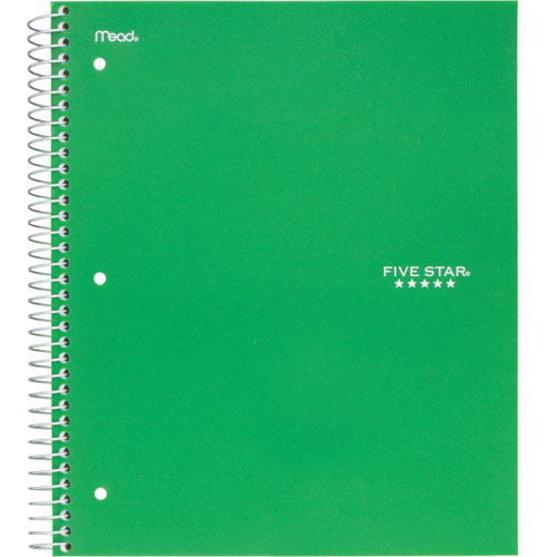 Mead 3-Subject Notebook, 8-1/2" x 11-1/2", Green
