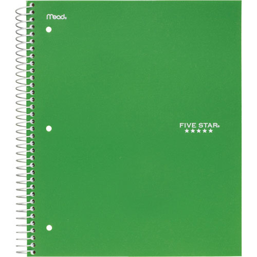 Mead 5-Subject Notebook, College-Ruled, 8-1/2" x 11", GN