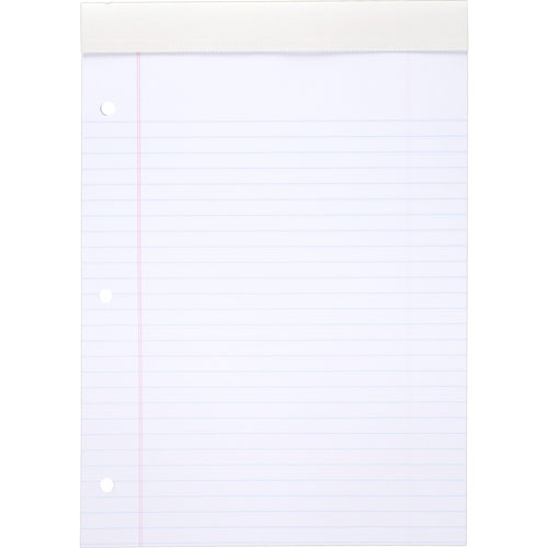 Mead Cambridge Stiff Back Legal Pads 3 Hole Letter White, 70 Sheets