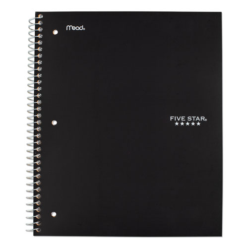 Mead Wirebound Notebook, 1 Subject, Medium/College Rule, Black Cover, 11 x 8.5, 100 Sheets