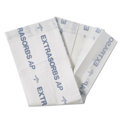 Medline Extrasorbs Air-Permeable Disposable DryPads, 30" x 36", White, 5 Pads/Pack