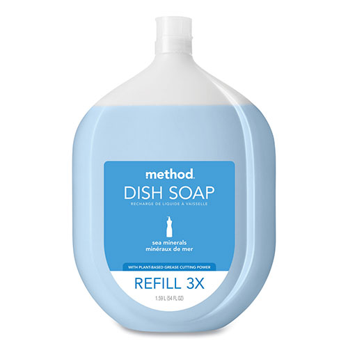 Method Products Dish Soap Refill Tub, Sea Minerals Scent, 54 oz Tub, 4/Carton