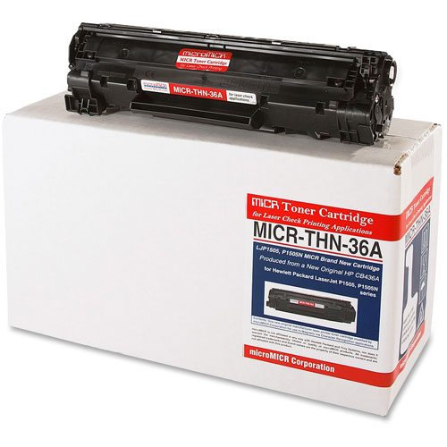 Micromicr MICR Toner Cartridge, Alternative for HP 36A, Laser, 2000 Pages, Black, 1 Each