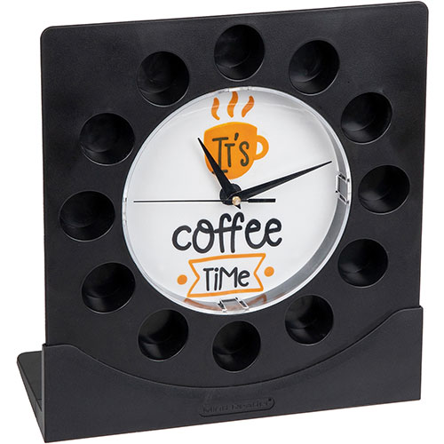 Mind Reader Anchor Coffee Pod Holder with Clock, Black