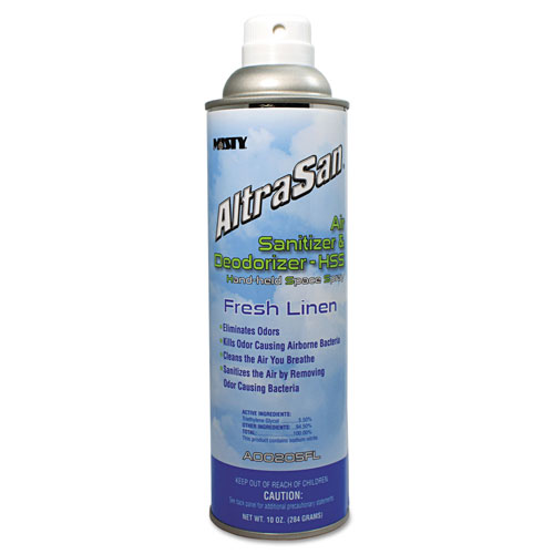 Misty AltraSan Air Sanitizer & Deodorizer, Fresh Linen, 10 oz Aerosol Spray