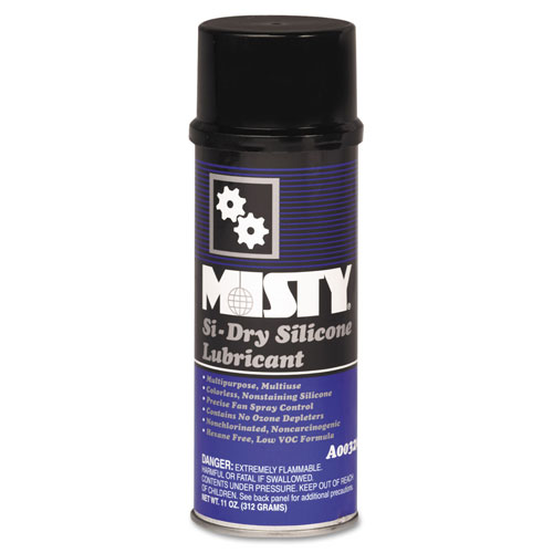 Misty Si-Dry Silicone Spray Lubricant, Aerosol, 11oz, 12/Carton